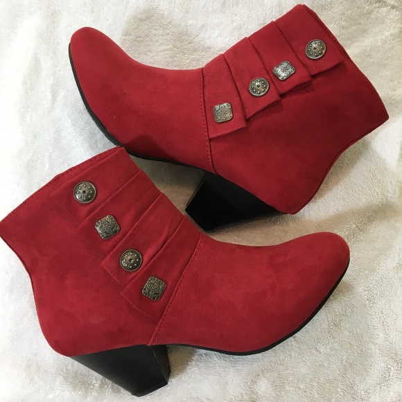 Covington Shoes - SOLD ~ Covington Susan Red Suede Booties NWOT